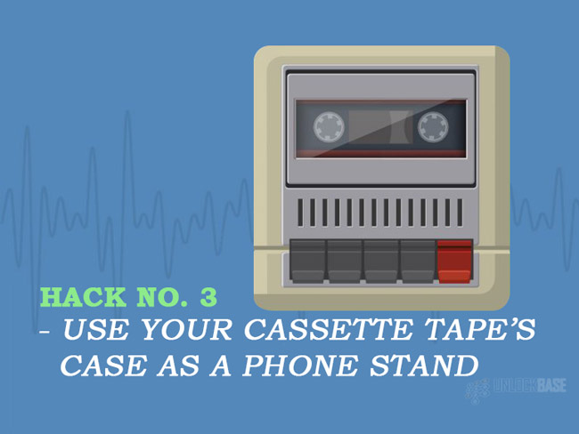 Use your cassette tape’s case as a phone stand