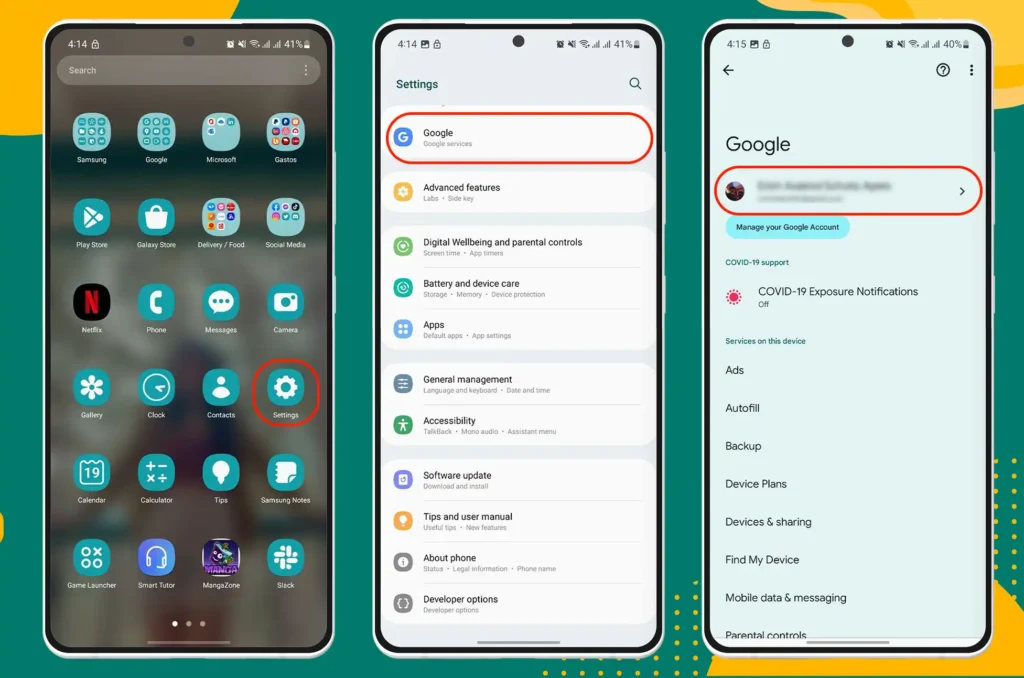 how to change your default google account on android