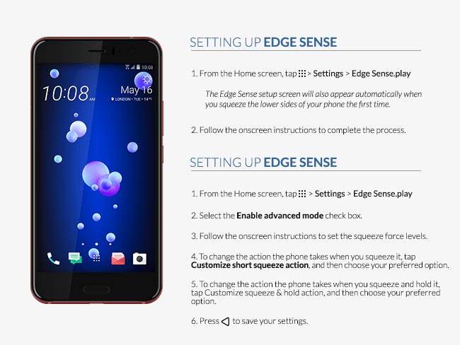 HTC U11 Life: Edge Sense