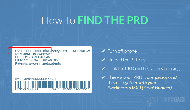 How To Find The PRD of Blackberry Phone