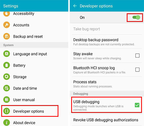 Enable USB Debugging Samsung Galaxy S6