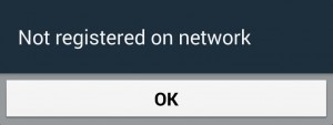 The 'not registered on network' error